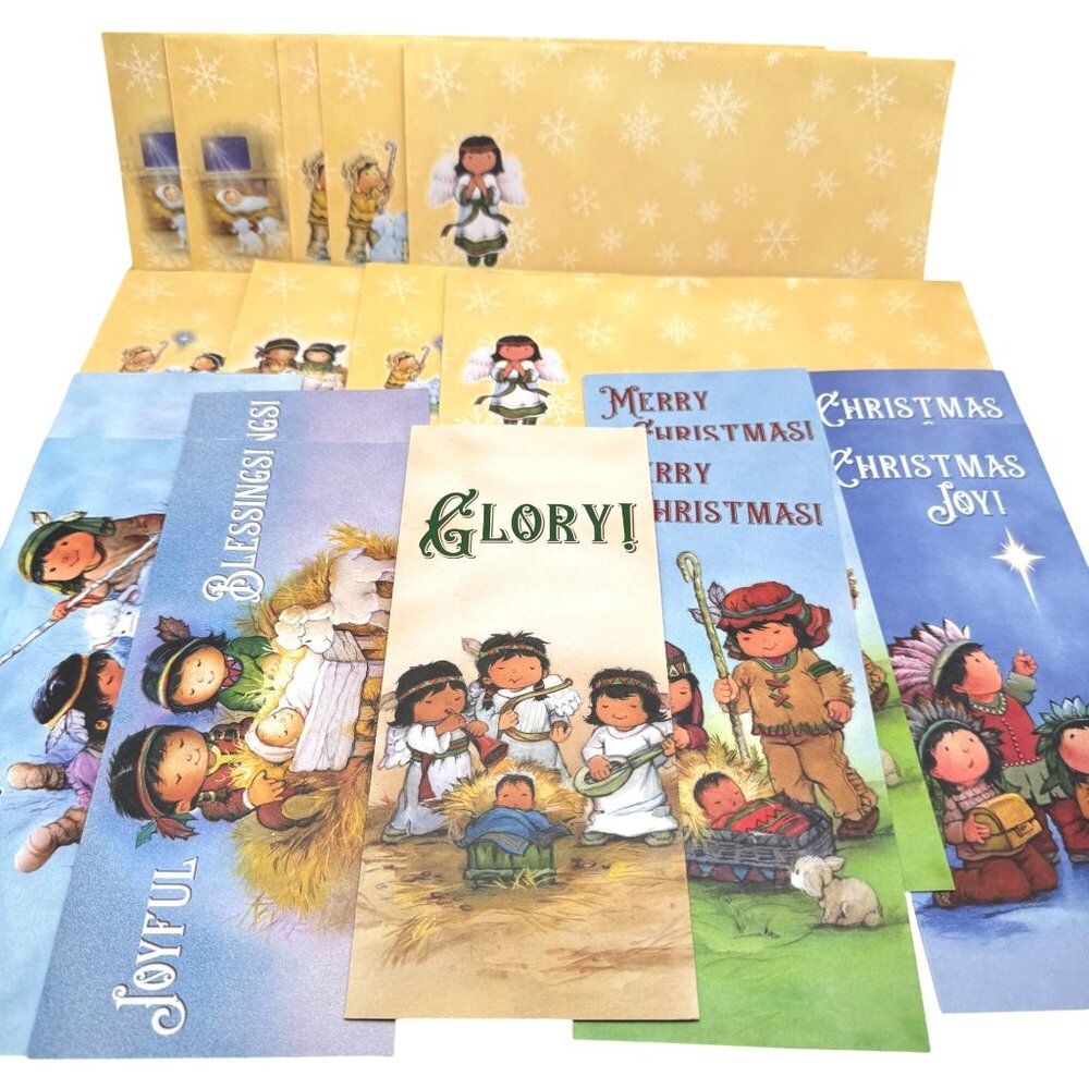 St. Labre Indian School Christmas Greeting Cards Lot Of 9 W/ Envelopes